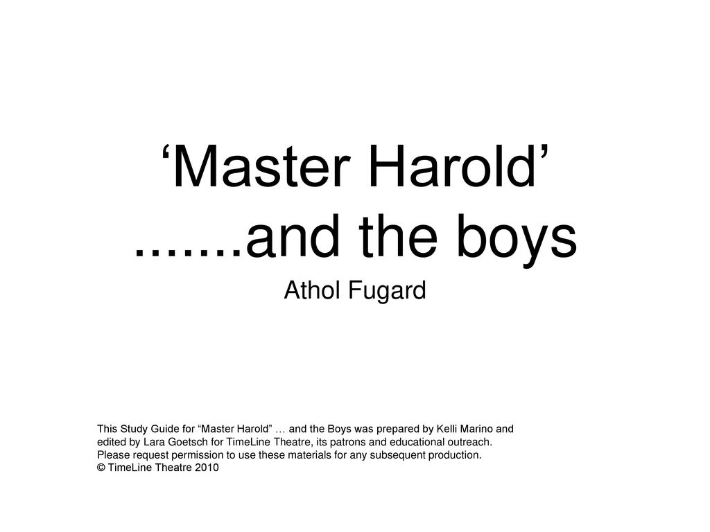 master harold and the boys character summary