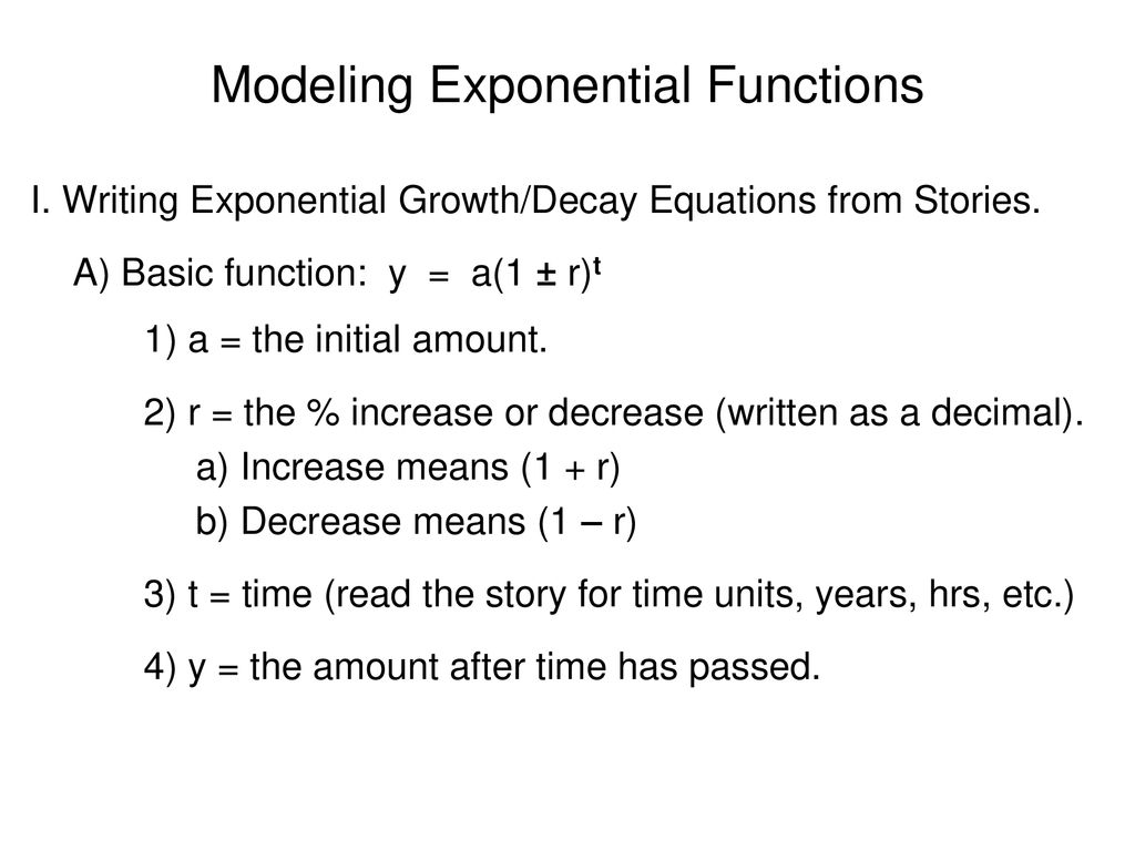 Modeling Exponential Functions - ppt download