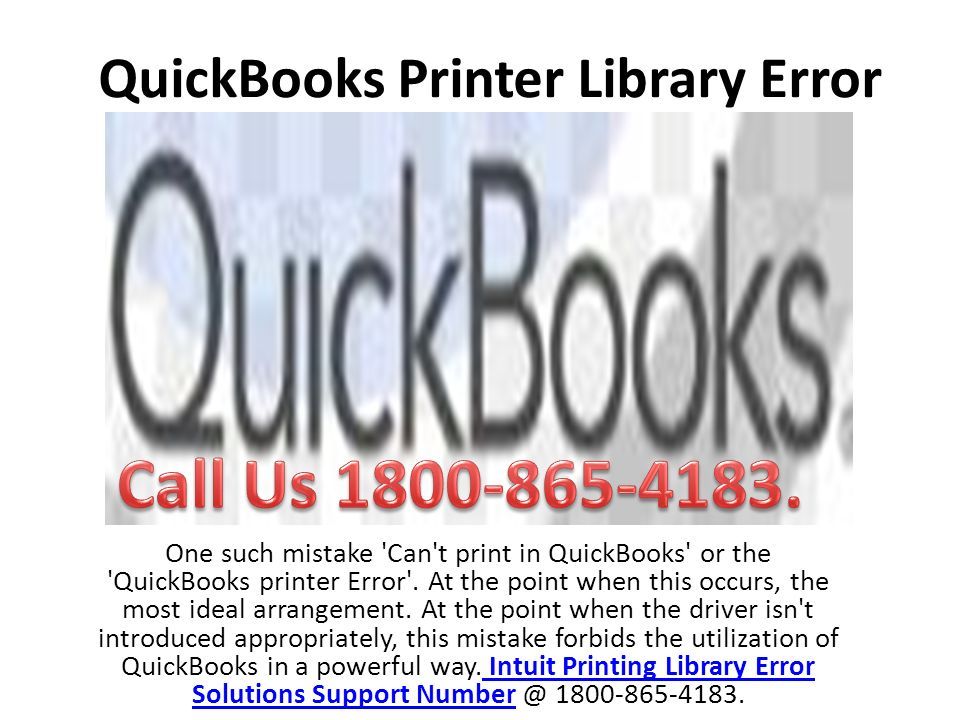 quickbook degli errori della libreria della stampante intuit