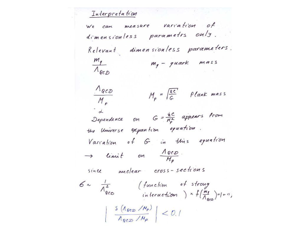 Variation Of Fundamental Constants - Ppt Download