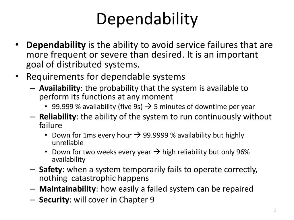 Dependability pictures