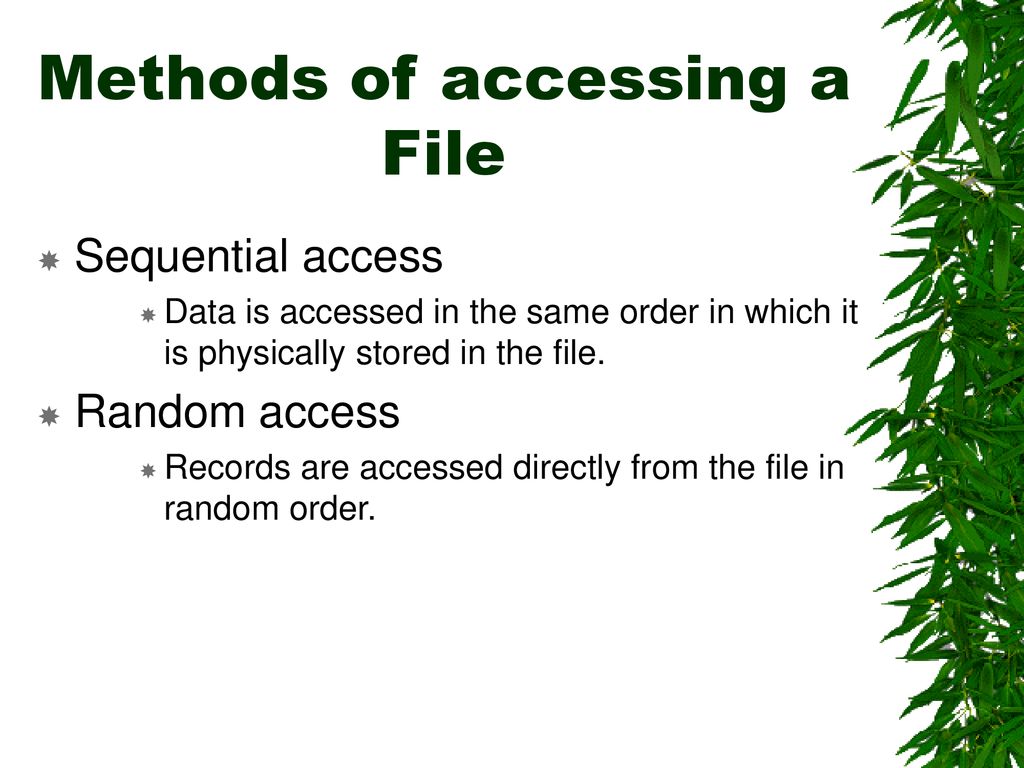 Methods of accessing a File - ppt download