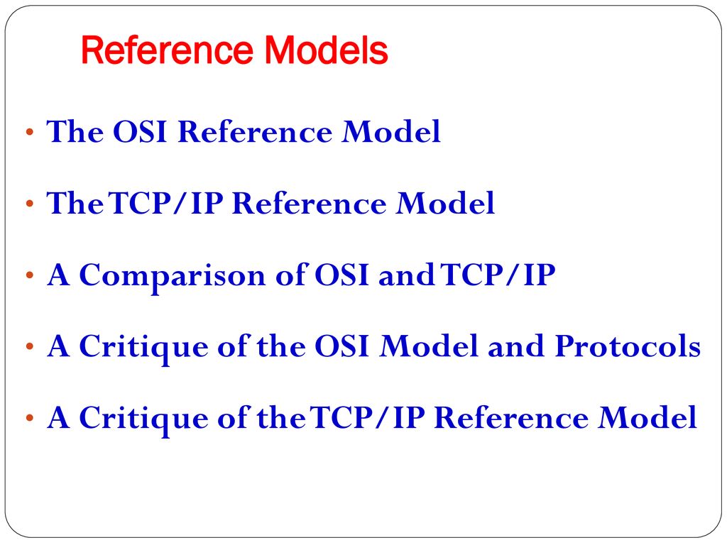 Reference Models The Osi Reference Model The Tcp Ip Reference Model Ppt Download