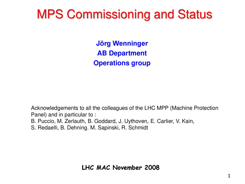 Mps Commissioning And Status Ppt Download