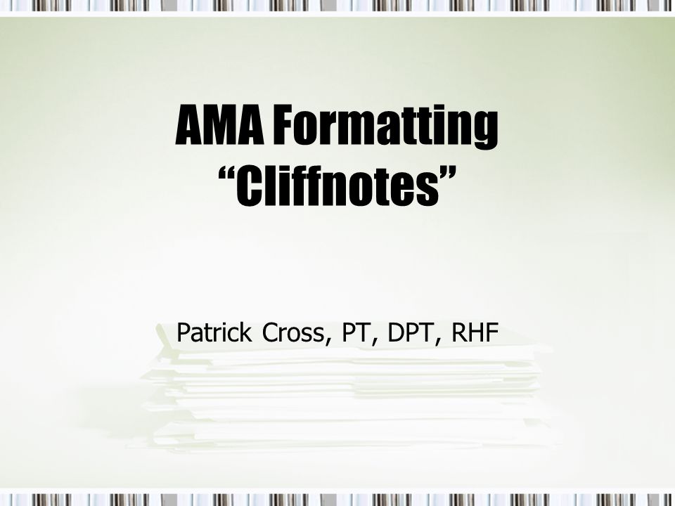 cliff note version of apa cliff note version of apa
