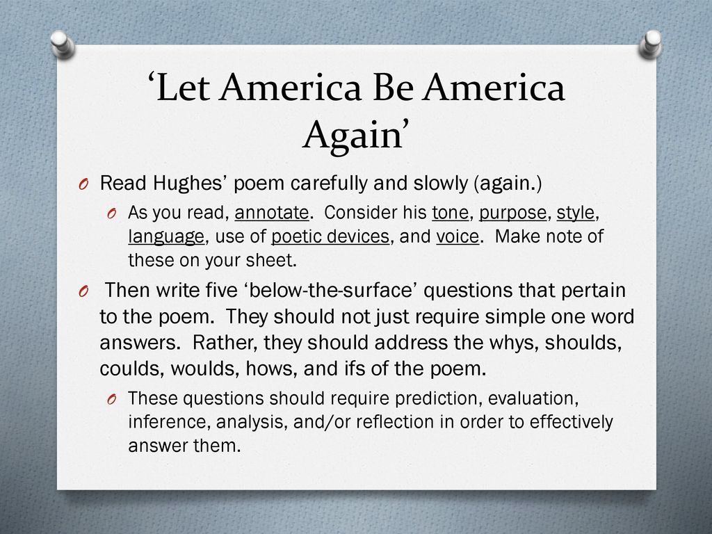 let america be america again essay