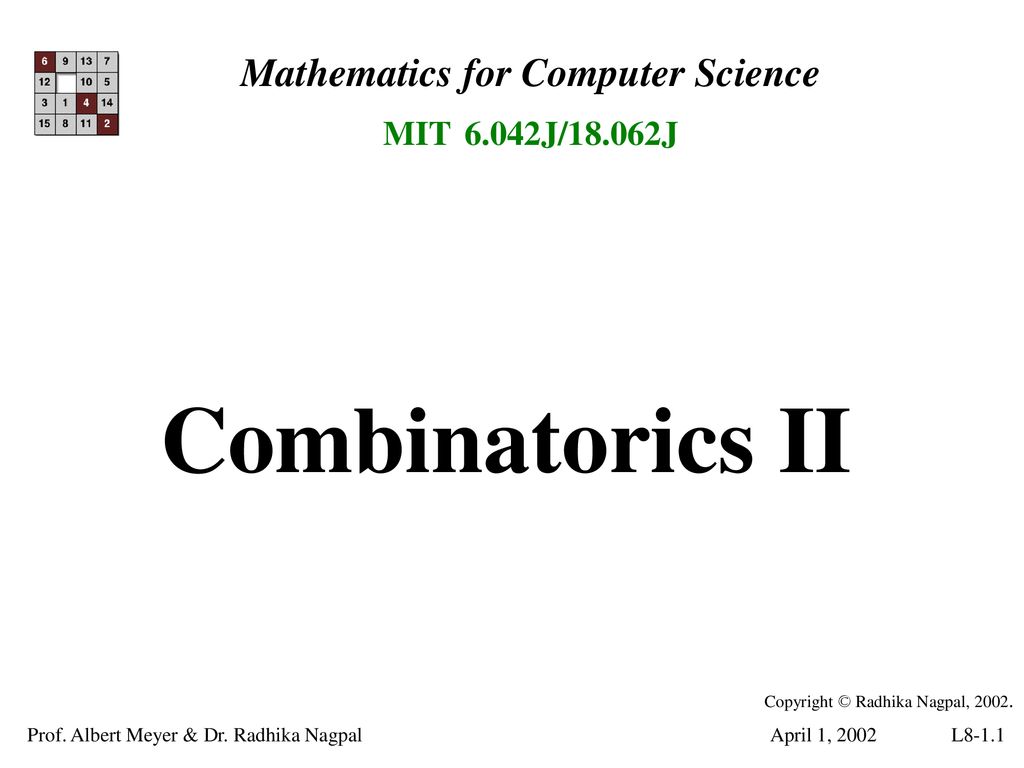 Kameel dikte kassa Mathematics for Computer Science MIT 6.042J/18.062J - ppt download