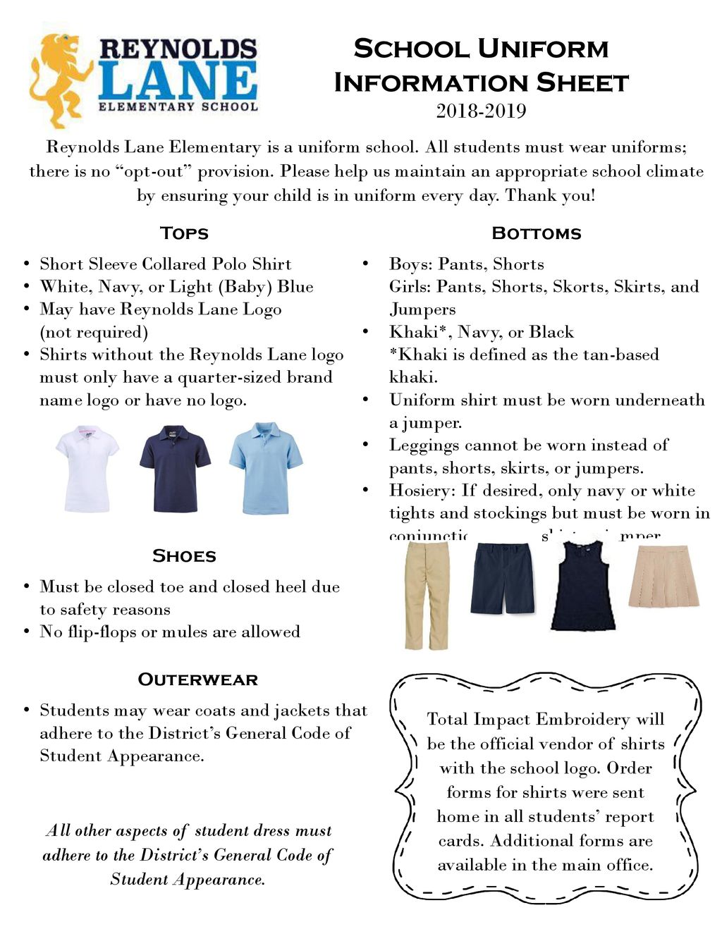 School Uniform Information Sheet - ppt download