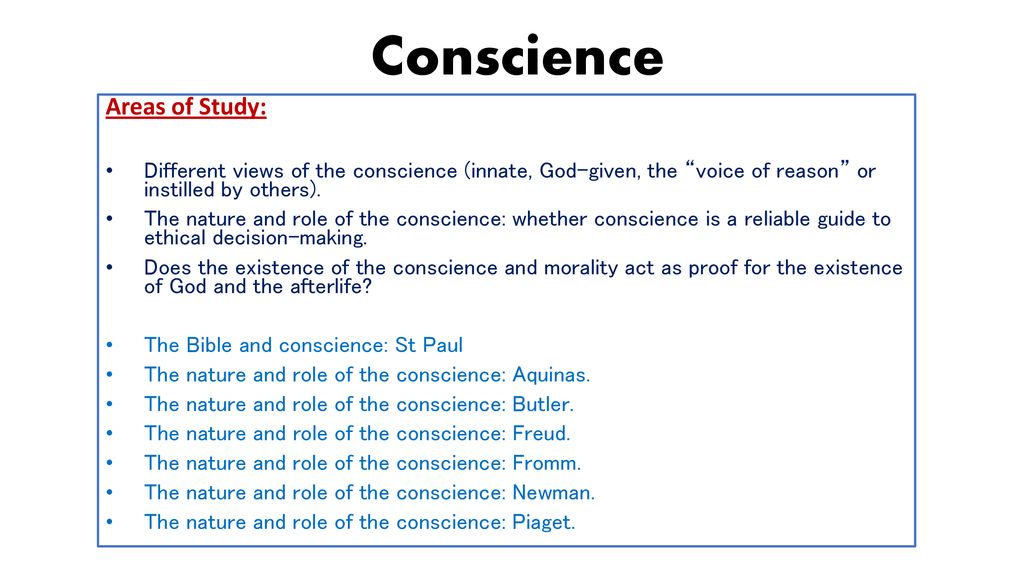 Conscience Areas Of Study Ppt Download