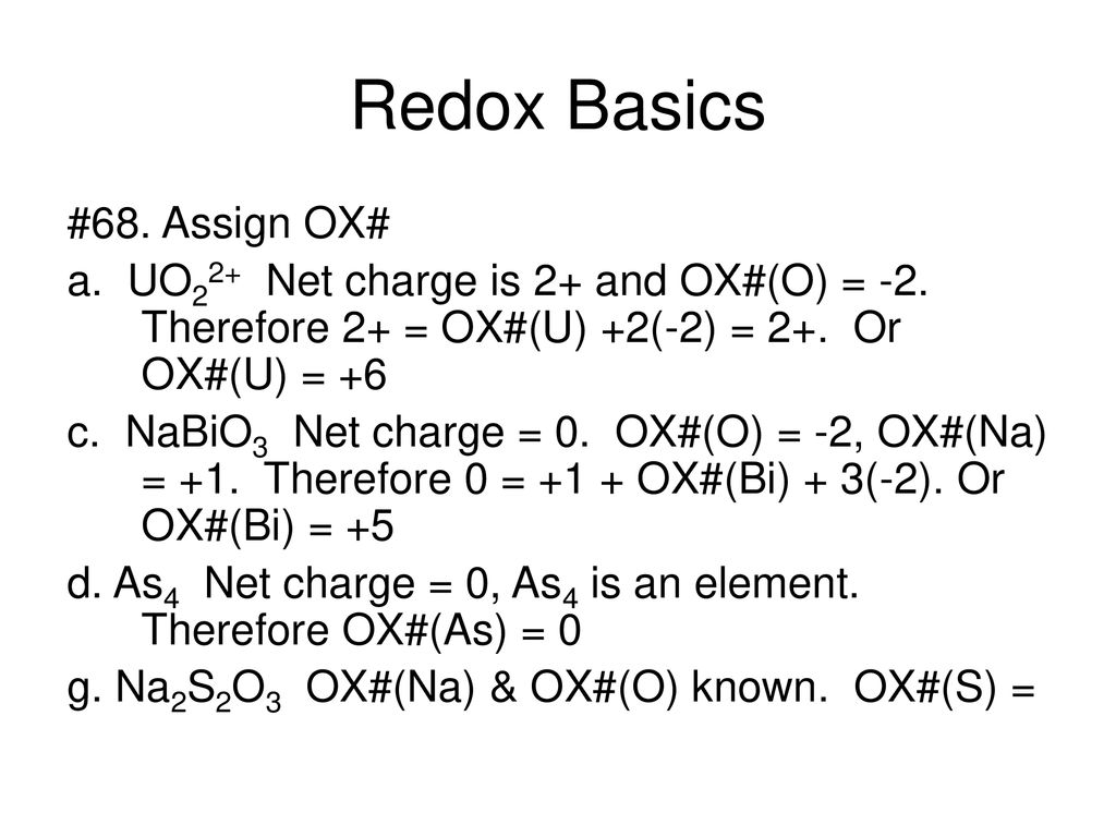 Redox Basics 68 Assign Ox Ppt Download