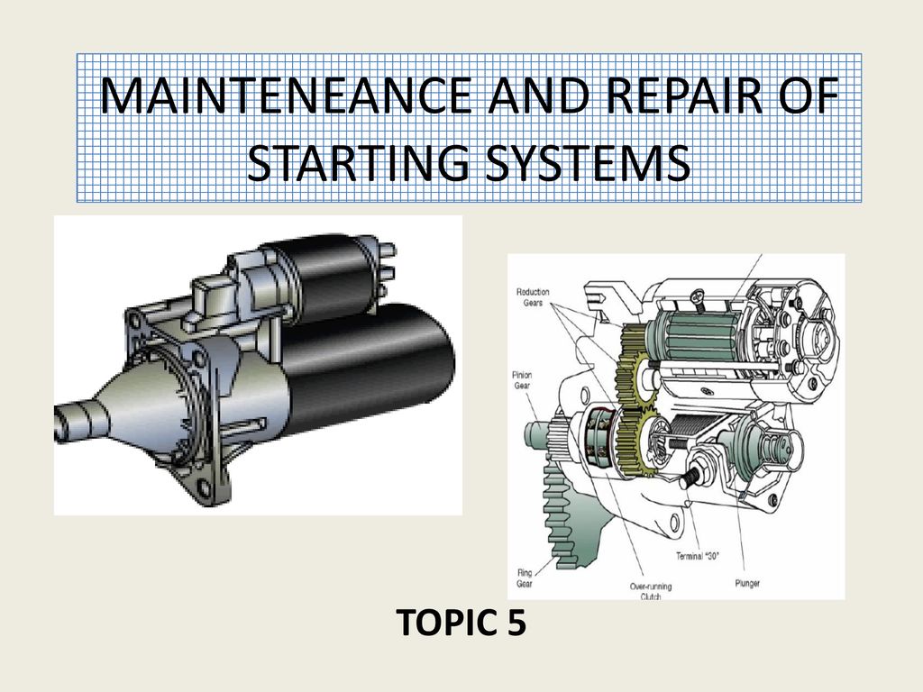 MAINTENEANCE AND REPAIR OF STARTING SYSTEMS - ppt download