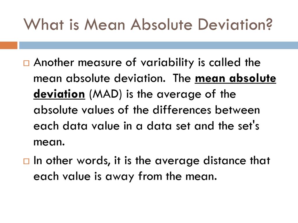 What does mean absolute deviation