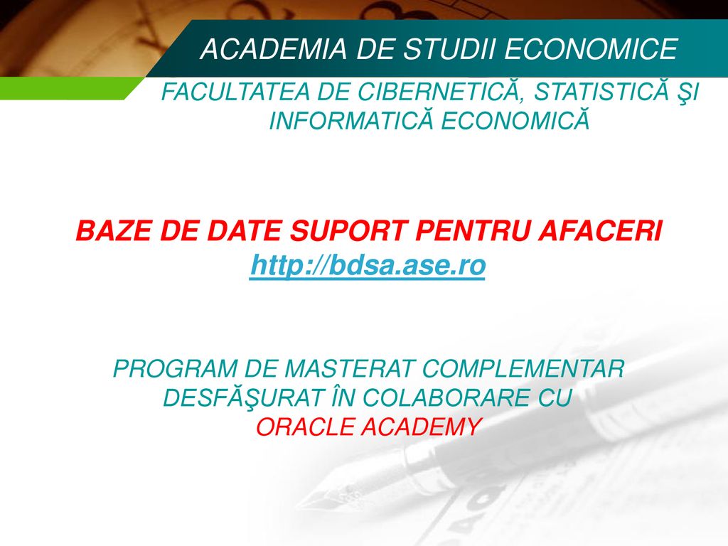 ACADEMIA DE STUDII ECONOMICE - ppt download