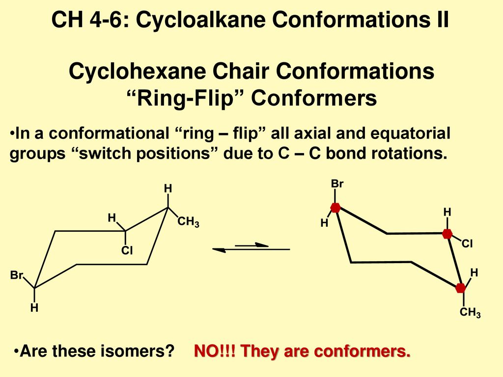 Cyclohexane Chair Conformations “Ring-Flip” Conformers - ppt download
