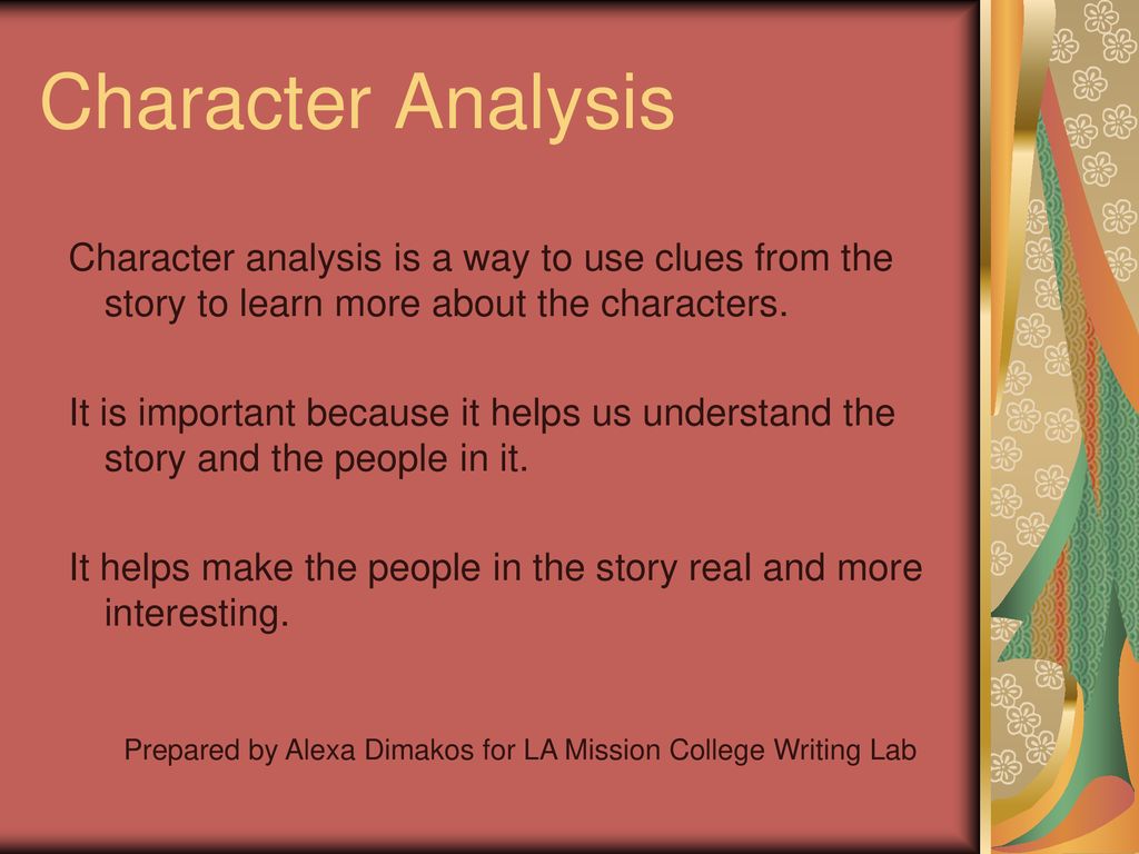 how do you do a character analysis