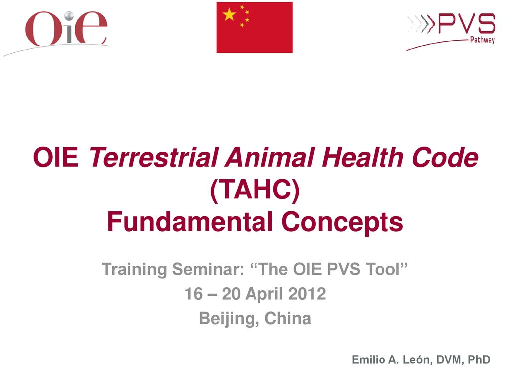 OIE Terrestrial Animal Health Code (TAHC) Fundamental Concepts - ppt  download