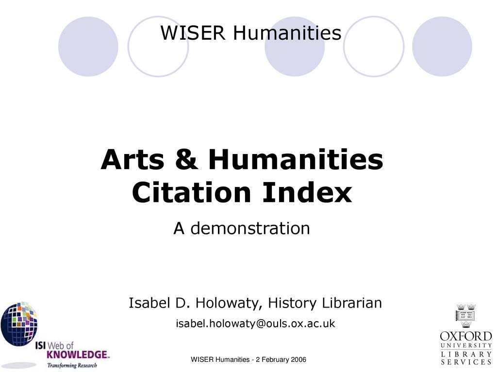 Arts Humanities Citation Index Ppt Download