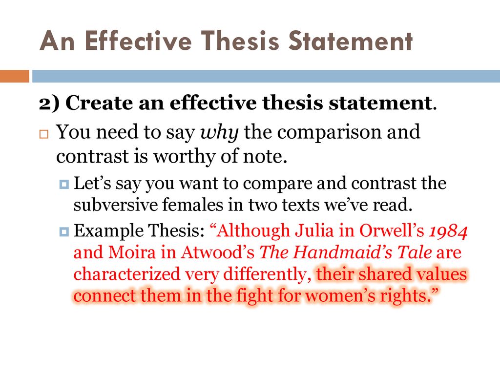 An Effective Thesis Statement - ppt download