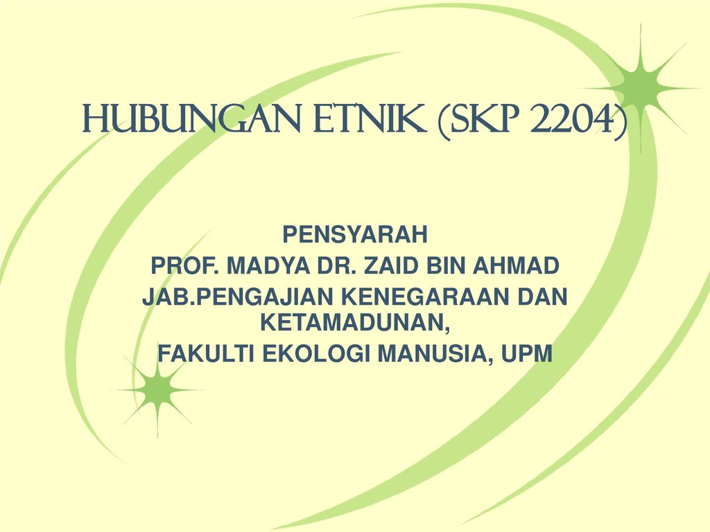 Hubungan Etnik Skp 2204 Pensyarah Prof Madya Dr Zaid Bin Ahmad Ppt Download