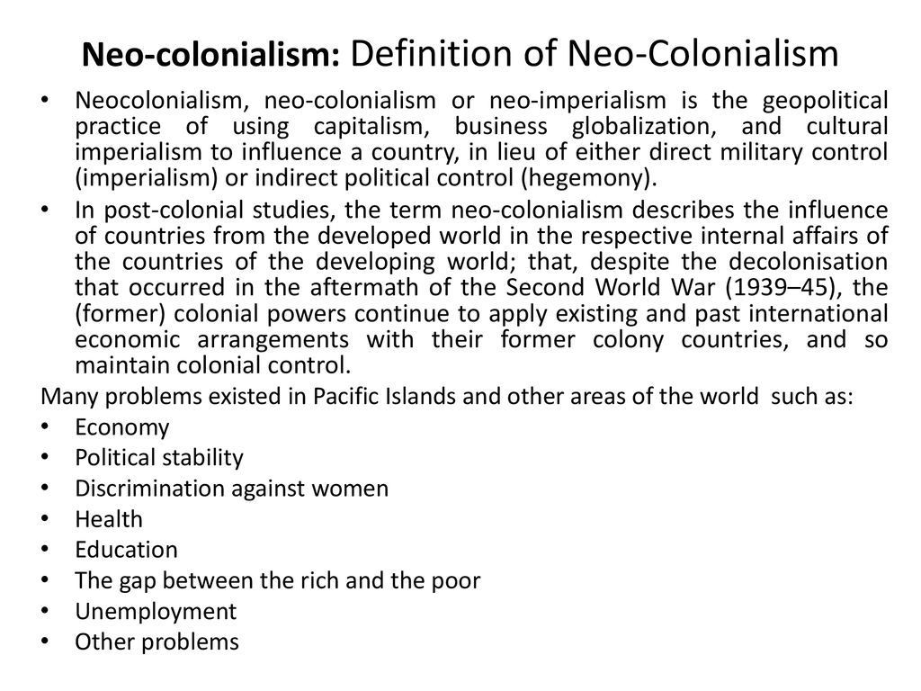 difference between colonialism and neo colonialism