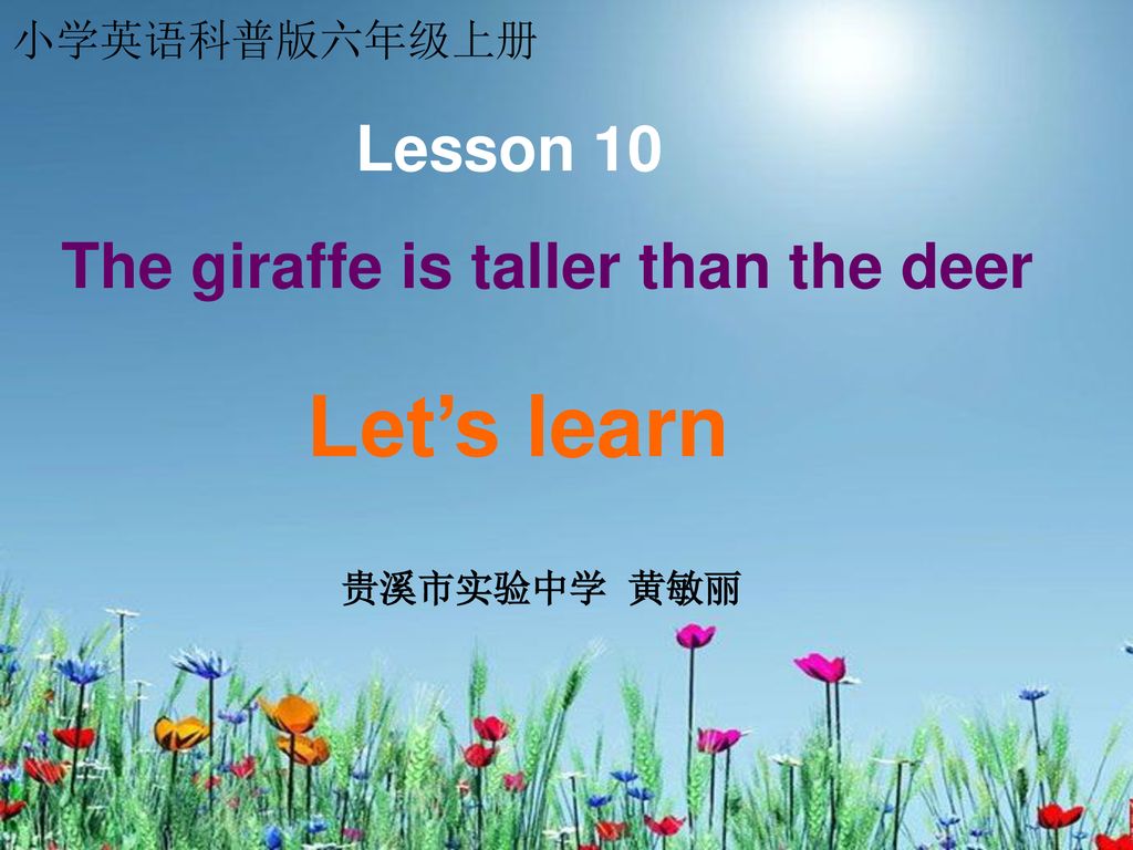 Let S Learn Lesson 10 The Giraffe Is Taller Than The Deer 小学英语科普版六年级上册 Ppt Download