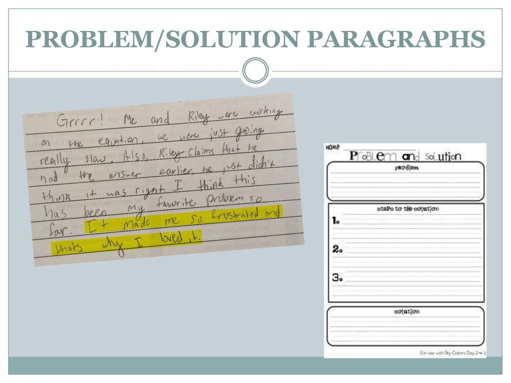 PROBLEM/SOLUTION PARAGRAPHS - ppt download