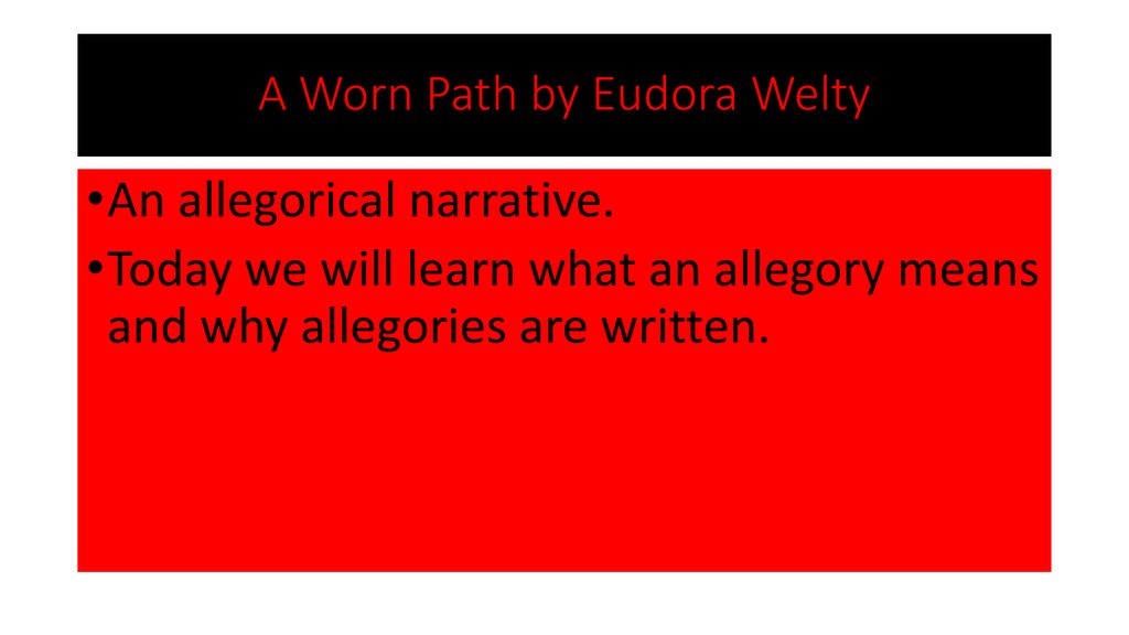 a worn path by eudora welty analysis