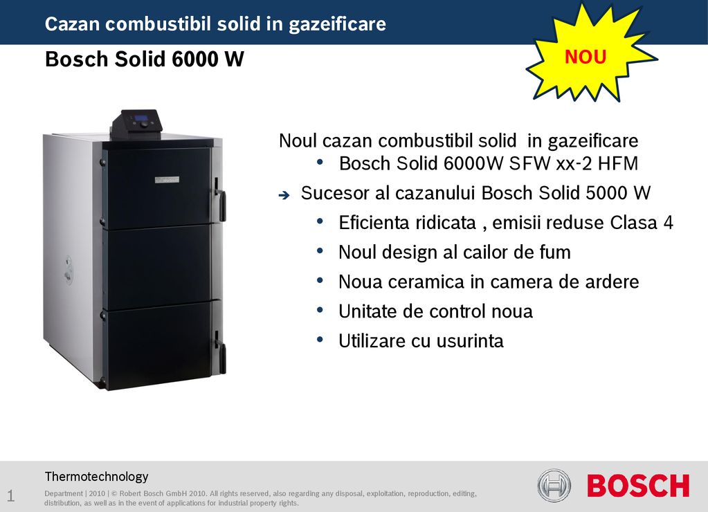 Bosch Solid 6000 W Cazan combustibil solid in gazeificare NOU - ppt download