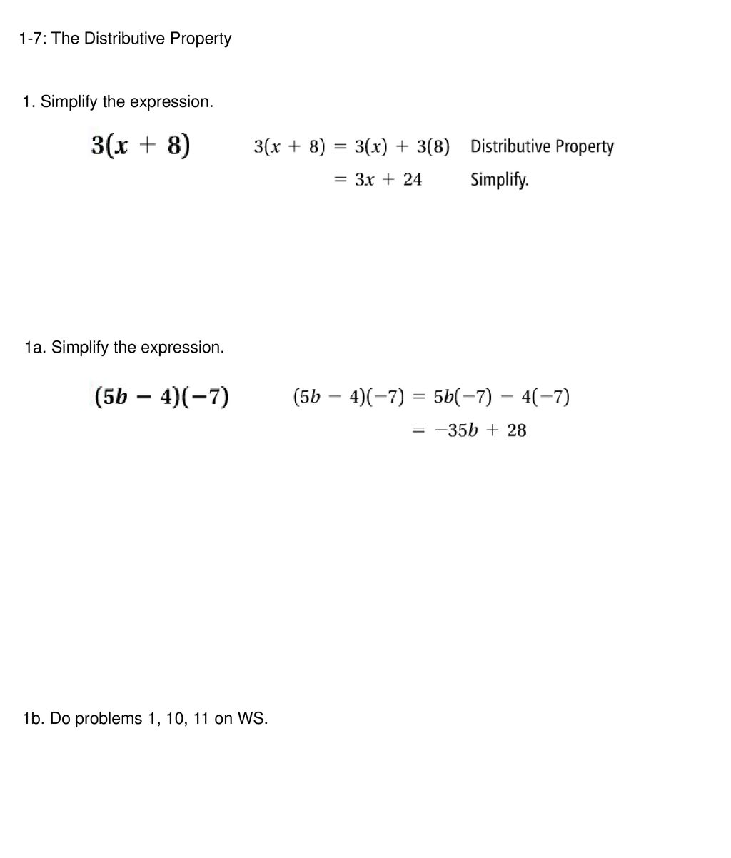 21-21: The Distributive Property - ppt download Throughout Distributive Property With Variables Worksheet
