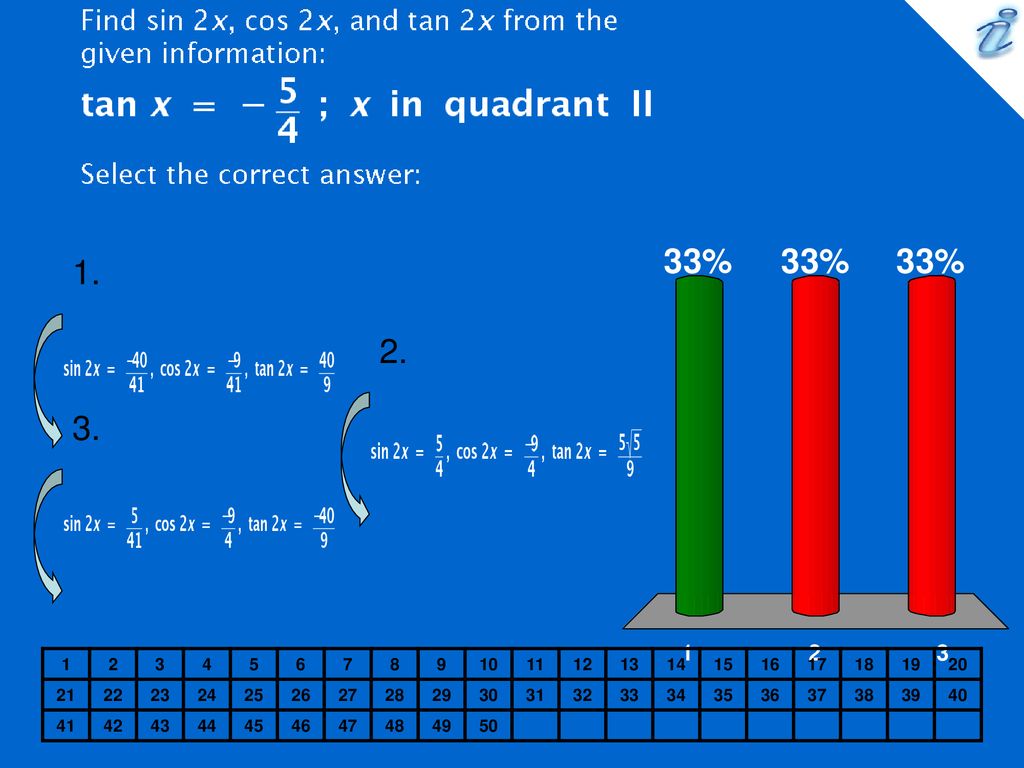 Find Sin 2x Cos 2x And Tan 2x From The Given Information Image Select The Correct Answer Ppt Download Find Sin 2x Cos 2x And Tan 2x From The Given Information Image Select The Correct Answer Ppt Download
