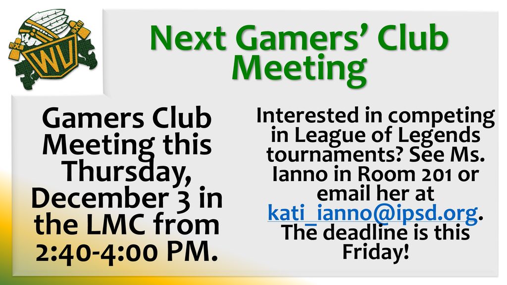 Next Gamers Club Meeting Ppt Download