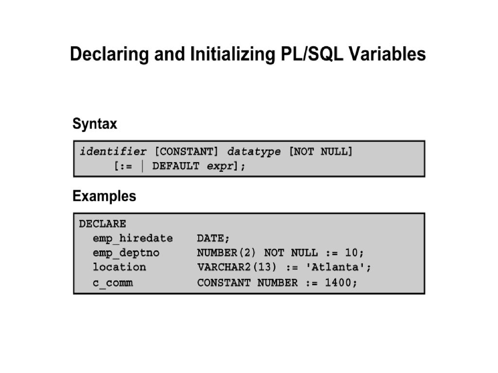variables and control statements in PL\SQL - ppt download