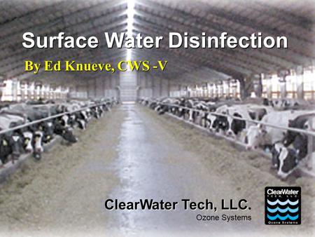 Surface Water Disinfection By Ed Knueve, CWS -V ClearWater Tech, LLC ClearWater Tech, LLC. Ozone Systems.