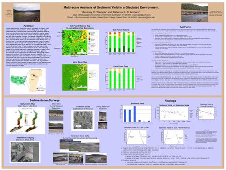 Multi-scale Analysis of Sediment Yield in a Glaciated Environment Beverley C. Wemple 1 and Rebecca K. R. Ambers 2 1 Dept. of Geography, University of Vermont,