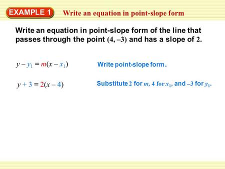 Write an equation in point-slope form