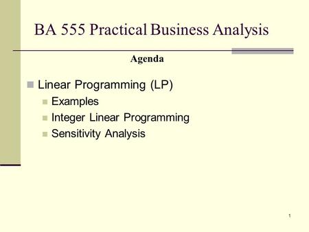 BA 555 Practical Business Analysis