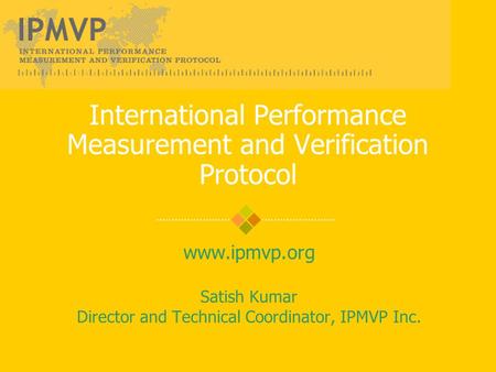 International Performance Measurement and Verification Protocol