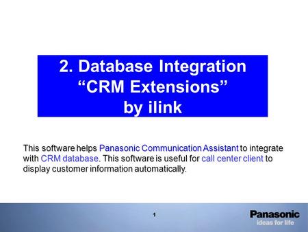 2. Database Integration “CRM Extensions” by ilink