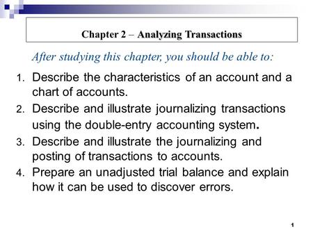 Chapter 2 – Analyzing Transactions
