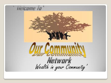 ’ Welcome To ‘ Network Wealth in your Community’.