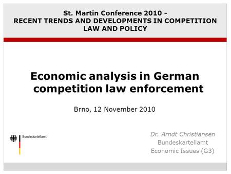 Economic analysis in German competition law enforcement