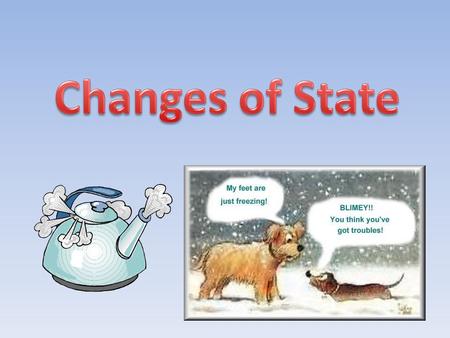 Changes of State Matter on Earth can exist in any of these states – gas, liquid, or solid – and can change from one state to another. Listed below are.