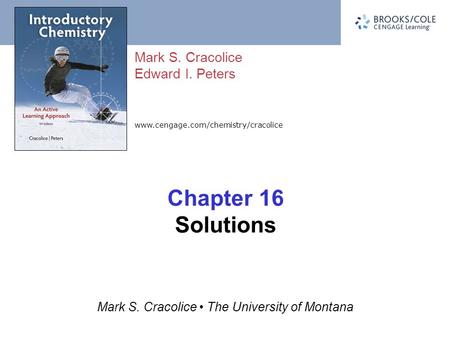 Www.cengage.com/chemistry/cracolice Mark S. Cracolice Edward I. Peters Mark S. Cracolice The University of Montana Chapter 16 Solutions.