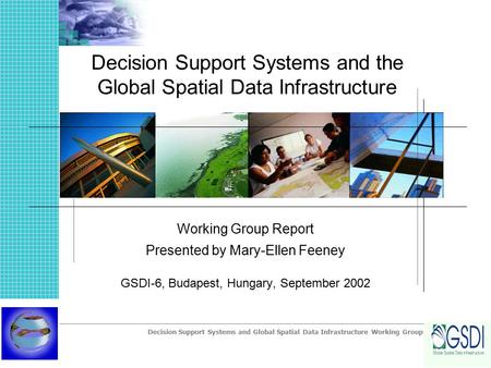 Decision Support Systems and Global Spatial Data Infrastructure Working Group Decision Support Systems and the Global Spatial Data Infrastructure Working.