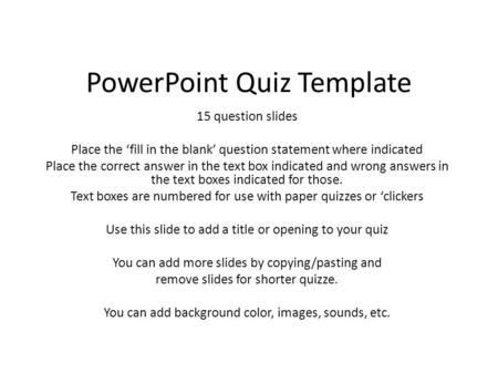 PowerPoint Quiz Template
