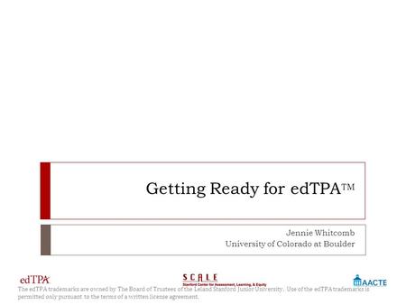Getting Ready for edTPATM