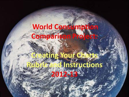 World Consumption Comparison Project: Creating Your Charts Rubric and Instructions 2012-13.