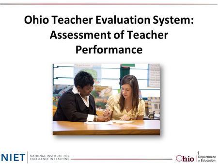 Ohio Teacher Evaluation System: Assessment of Teacher Performance