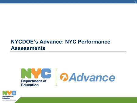 NYCDOE’s Advance: NYC Performance Assessments