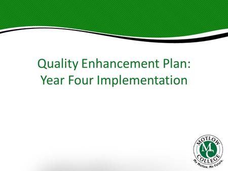Quality Enhancement Plan: Year Four Implementation.